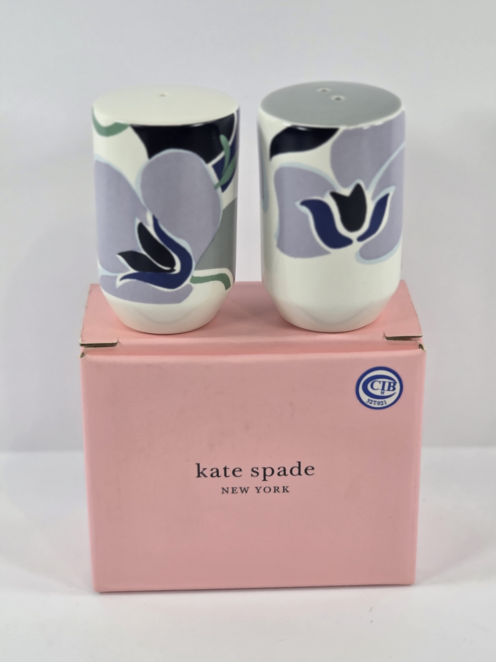 Kate Spade Lenox Nolita Blue Floral Salt & Pepper Shaker Set